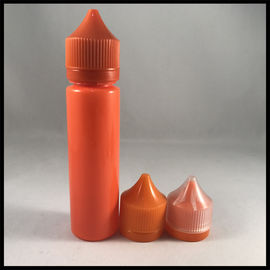 China Orange Small Plastic Dropper Bottles , Custom Round 60ml Unicorn Drip Bottle supplier