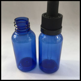 China Small Eye Dropper Bottles Blue , Essential Oil Empty Plastic Dropper Bottles supplier