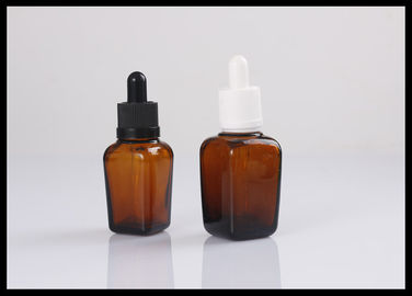 China Square Amber Glass Essential Oil Bottles 30ml E juice Glass Bottles Serum Use supplier