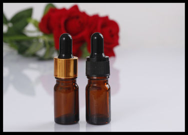China Clear Mini Amber Essential Oil Glass Bottles 5ml Childproof Caps For Medical Packing supplier