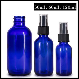 China Blue Color Glass Spray Bottle 30ml 60ml 120ml For Cosmetic Lotion / Perfume supplier