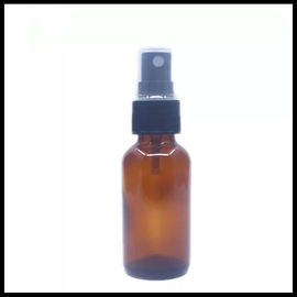 China Brown Amber Glass Spray Cosmetic Bottles Black Cap Color For Essential Oil supplier