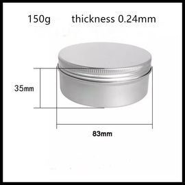 China 150g Cosmetic Cream Container Aluminum Dried Fruit Jar With Screw Lids supplier