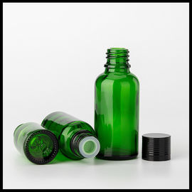 China Olive Essential Oil Glass Bottles Green Round Tamper Proof Screw Cap TUV Approval supplier