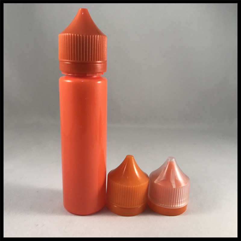 Orange Small Plastic Dropper Bottles , Custom Round 60ml Unicorn Drip
