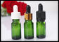 High Standard 10ml Green Small Glass Dropper Bottles For Essential Oils supplier