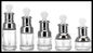 Transparent Glass Cosmetic Bottles Silver Shoulder Collar White Bulp Dropper Essential Oil Vials supplier