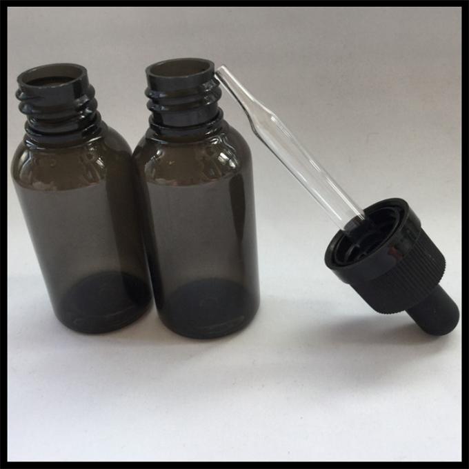 Black Empty PET E Liquid Bottles , Medical Grade Plastic Eye Dropper Bottles
