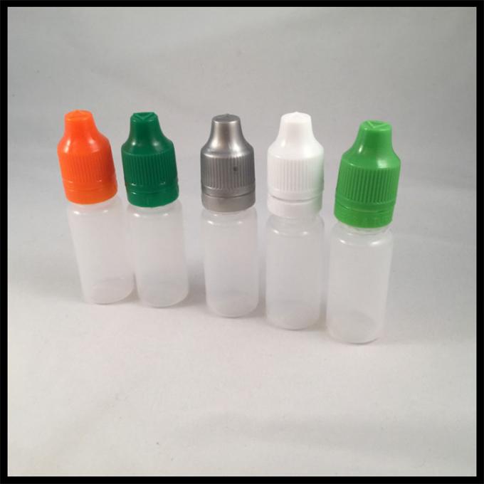10ml Childproof PE E Liquid Bottles , Food Grade E Juice Liquid Dropper Bottle