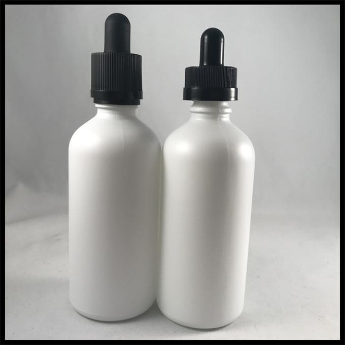 E Liquid Dropper Empty Essential Oil Bottles White Frosted Glass 100ml Capacity