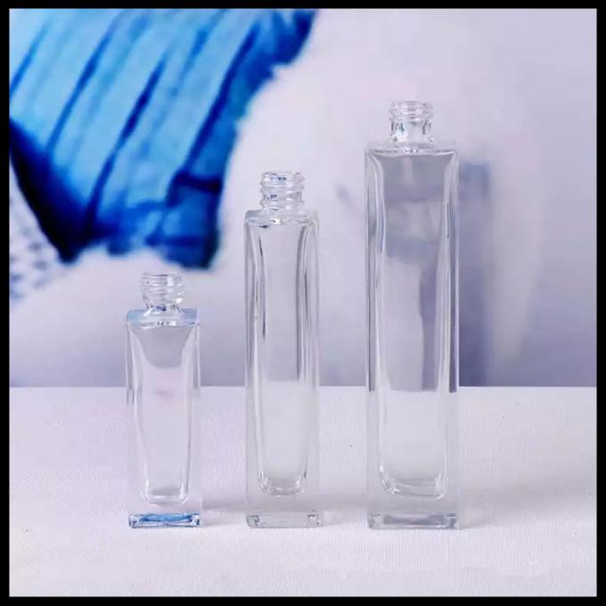 Unique Square Perfume Spray Bottles 30ml 50ml 100ml Glass Material Aluminum Cap