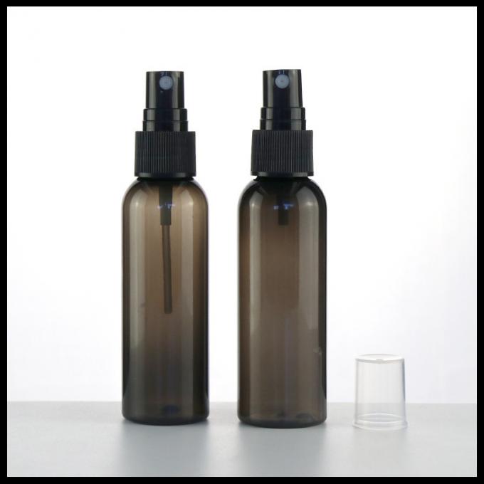 Round Shape Empty Plastic Spray Bottles Black Refillable Cosmetic Container 60ml