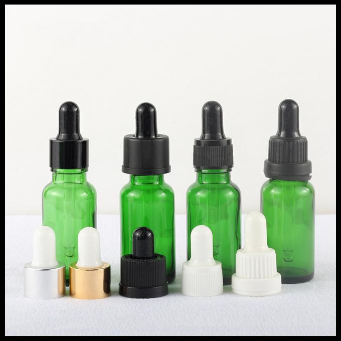 Green Essential Oil Glass Bottles Cosmetic Dropper Container 30ml TUV Approval