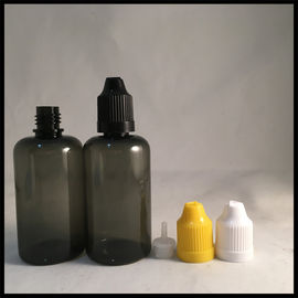 China PET Dark Dropper Bottles 50ml , Black Transparent Squeezable Dropper Bottles supplier