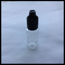 China Transparent PET E Liquid Bottles 15ml Long Thin Tip Dropper With Childproof Tamper Cap supplier
