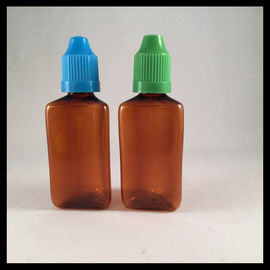 China Amber 30ml Plastic PET E Liquid Bottles , Triangle Shape Vapor Liquid Bottles supplier