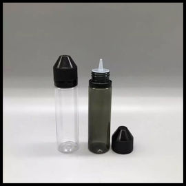 China E Liquid Filling Unicorn Bottles , Black Transparent 60ml Dropper Bottle supplier
