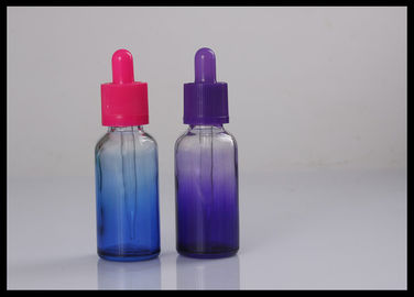 China 30ml Blue Purple gradient color glass Dropper Bottle Essential Oil Bottle supplier