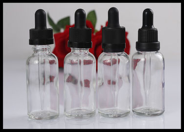 China Durable Clear Essential Oil Glass Bottles 30ml Refillable For Liquid Flavoring supplier