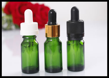 China High Standard 10ml Green Small Glass Dropper Bottles For Essential Oils supplier