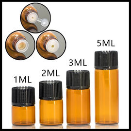 China Mini Size Essential Oil Glass Bottles Normal Cap For Serum / Perfume 1ml 2ml 3ml 5ml supplier