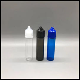 China ISO Chubby Dropper 60ml Unicorn Bottle RV PET Plastic Material Round Shape For E Cig supplier