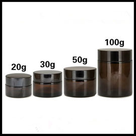 China Brown Cosmetic Cream Jar Recycle Glass Empty Type Flat Shoulder Bottle Shape supplier