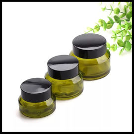 China Oblique Shoulder Empty Cosmetic Containers , Amber Glass Containers With Lids supplier