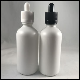 China E Liquid Dropper Empty Essential Oil Bottles White Frosted Glass 100ml Capacity supplier