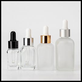 China Clear Square Glass Dropper Bottles Bpa Free For Essential Oils Aromatherapy supplier