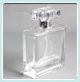China Square Perfume Spray Bottles Empty Glass Atomizer Container Clear 50ml Capacity supplier