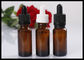 Small Amber 20ml Essential Oil Glass Bottles Round Shape For Tincture E Liquid supplier