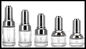 Transparent Glass Cosmetic Bottles Silver Shoulder Collar White Bulp Dropper Essential Oil Vials supplier