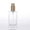 Flat Square Glass Perfume Spray Bottles Metallic Pump 50ml Capacity Refillable supplier