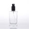 Flat Square Glass Perfume Spray Bottles Metallic Pump 50ml Capacity Refillable supplier