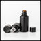 Black Frosted Color Essential Oil Glass Bottles Cosmetic Packaging Round Shape supplier