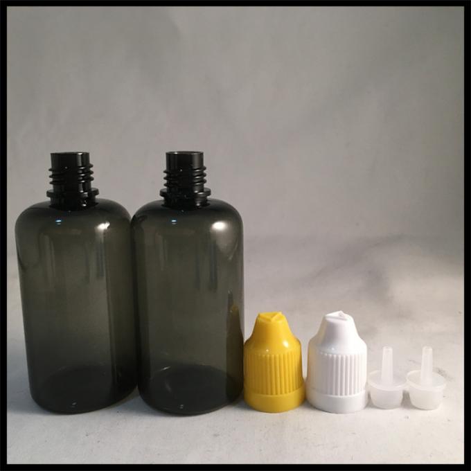 PET Dark Dropper Bottles 50ml , Black Transparent Squeezable Dropper Bottles
