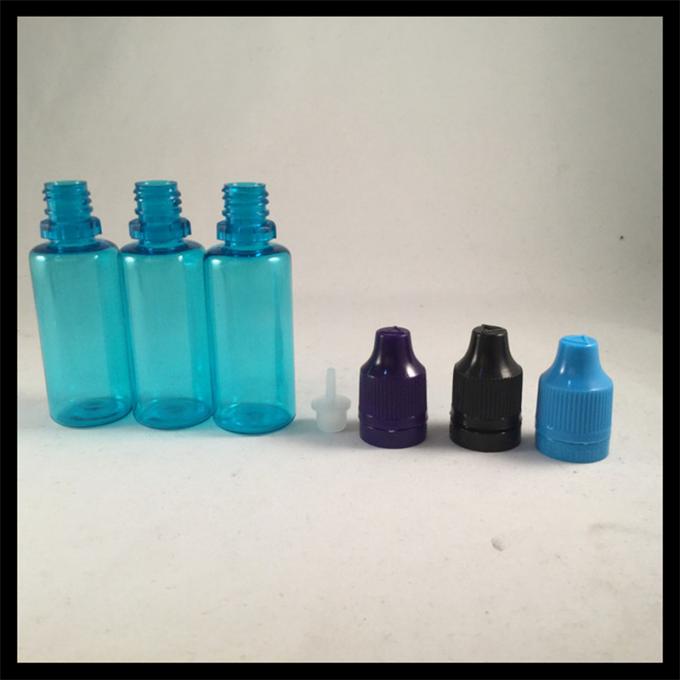 Blue Plastic 20ml PET Dropper Bottles With Childproof Tamper Cap Non - Toxic