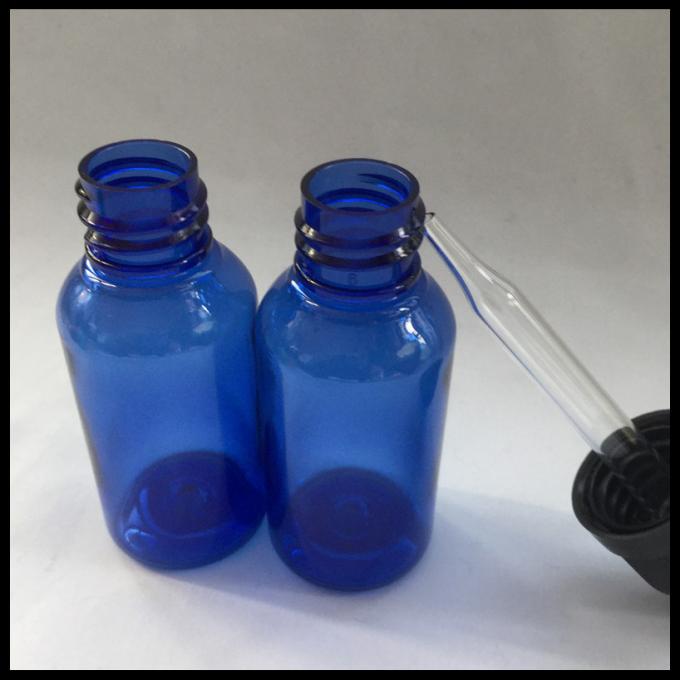 Small Eye Dropper Bottles Blue , Essential Oil Empty Plastic Dropper Bottles