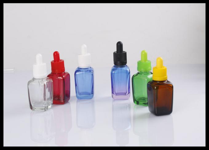 Square Essential Oil Glass Bottles 30ml E Liquid Glass Container Round Shape