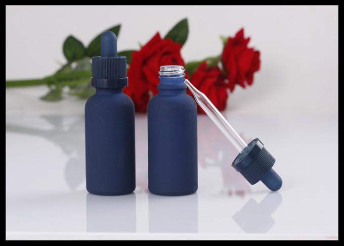 Childproof Cap Aromatherapy Glass Bottles , 30ml Blue Glass Bottles For Essential Oils
