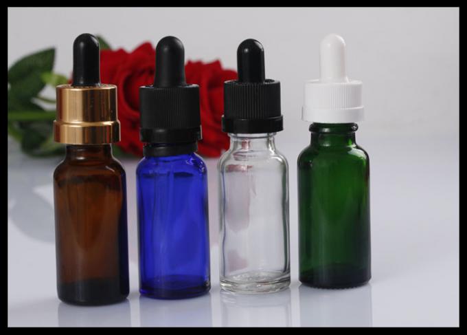 Small Amber 20ml Essential Oil Glass Bottles Round Shape For Tincture E Liquid