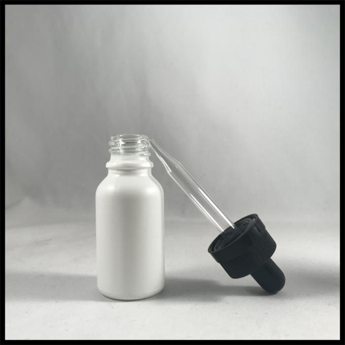Frosted White Glass Oil Dropper Bottle Empty E Liquid Container 15ml Capacity