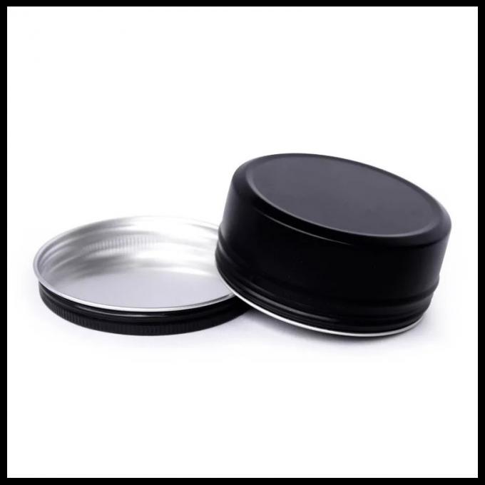 Black Metal Aluminium Cosmetic Tins Herbs Spices Storage Jar 150g Capacity