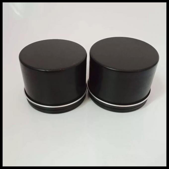 Durable Aluminum Cosmetic Containers 120g Cream Jar Black Metal Tin Cans Screw Cap