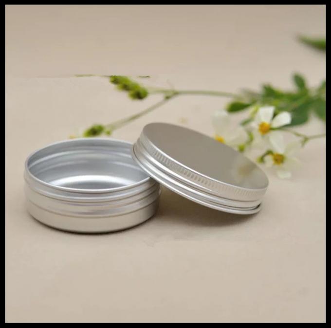 Round Shape Aluminum Cosmetic Containers 50g Cream Cotton Can With Screw Lid