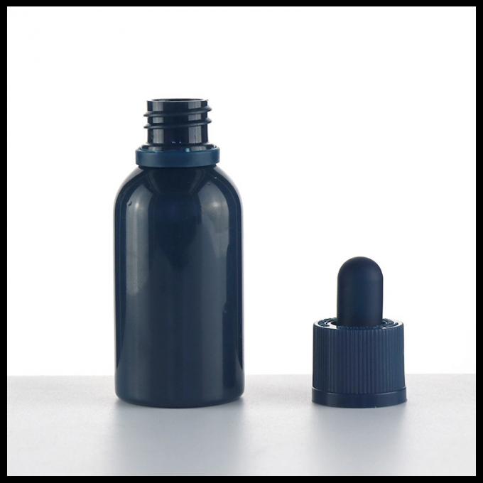 Blue Plastic PET E Liquid Bottles 30ml Capacity With Glass Eye Pipettes Dropper