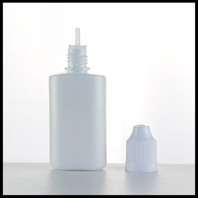 White PET E Liquid Bottles , Plastic Eye Dropper Bottles 30ml Childproof Cap