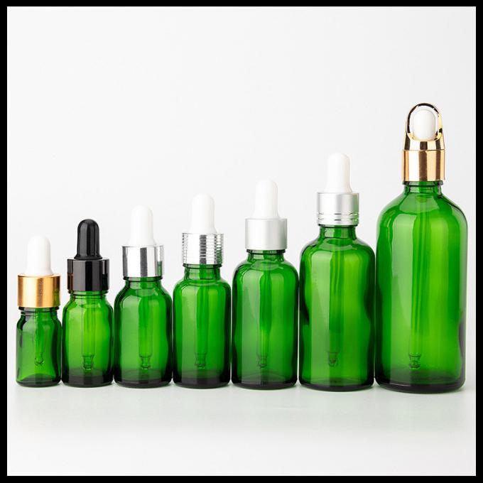 Olive Essential Oil Glass Bottles Green Round Tamper Proof Screw Cap TUV Approval