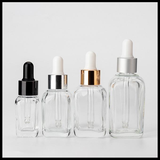 Clear Square Glass Dropper Bottles Bpa Free For Essential Oils Aromatherapy
